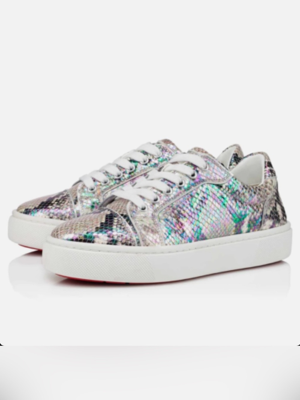 Christian Louboutin iridescent snakeskin sneakers